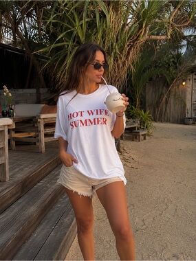 Hot Wife Summer Shirt Funny Summer Vacation Graphic Tee
